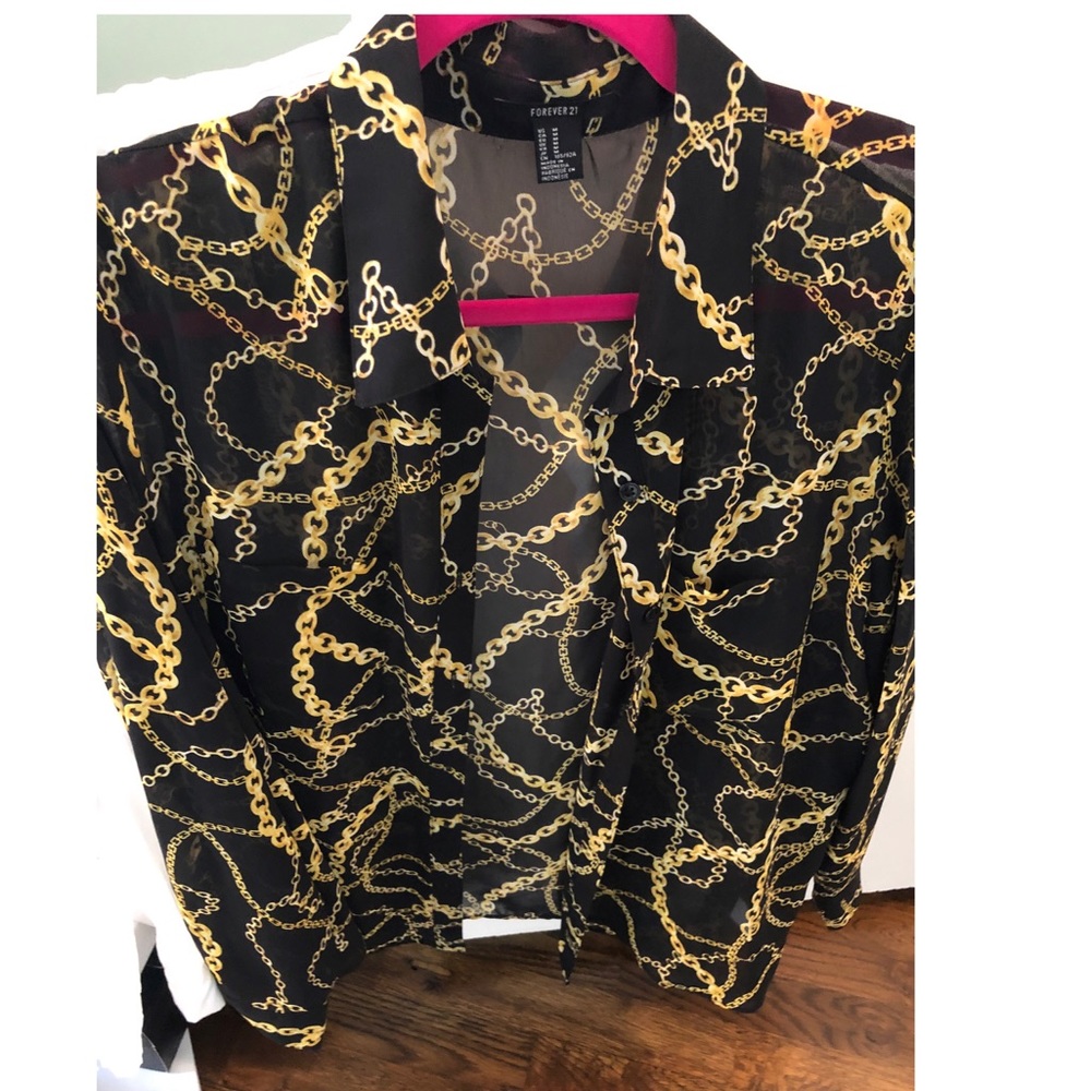 Black & Gold Forever21 Blouse